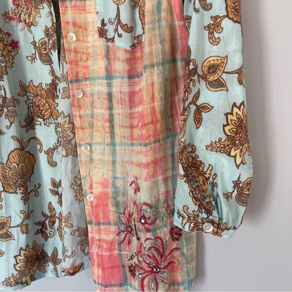 NWT Soft Surroundings Descansa Tunic Mixed Print Embroidered Size Large - Picture 3 of 14